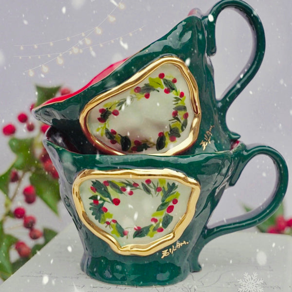 The Painted View Ceramic Cup Wreath Cup