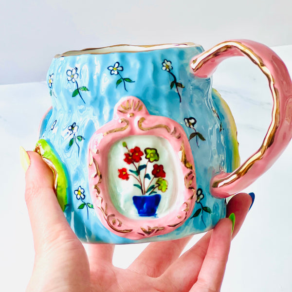 The Flower Lake Blue Cup